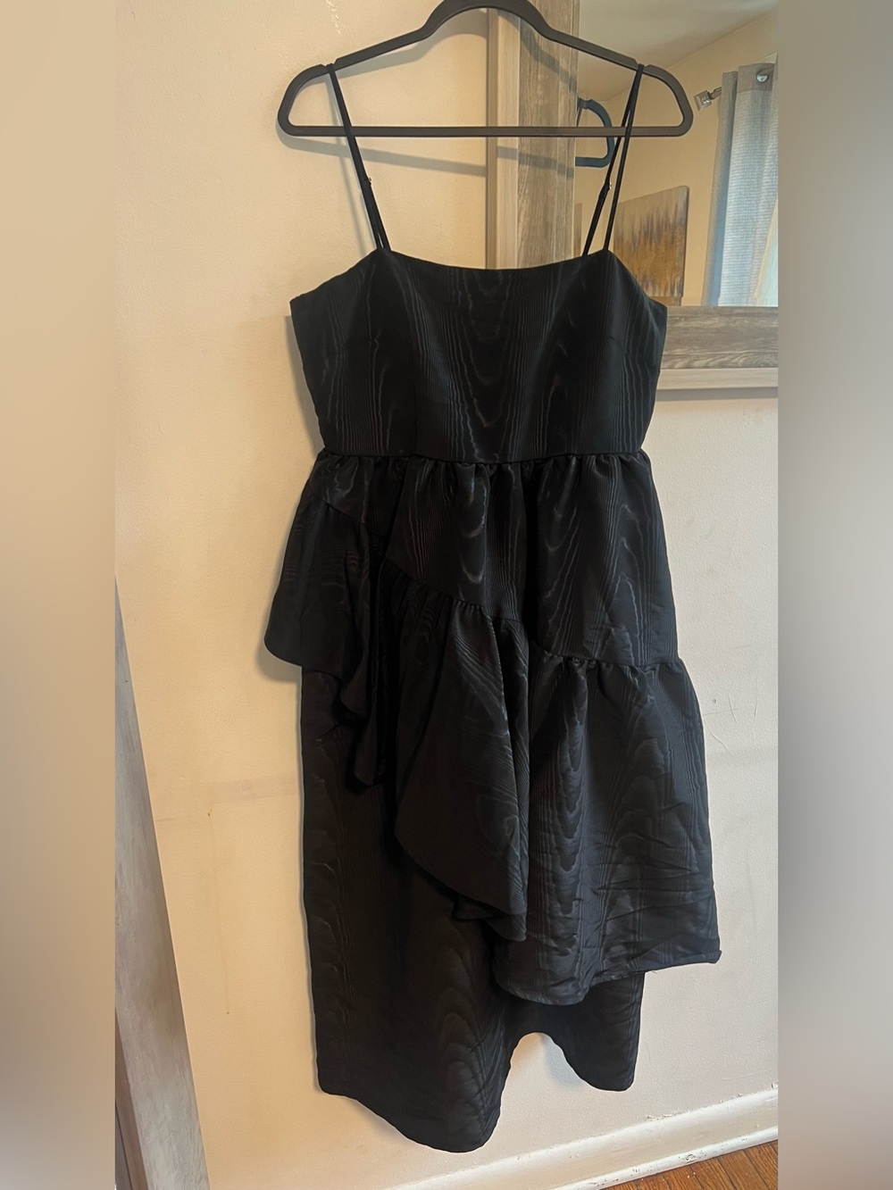 kate spade Black One-Shoulder Tiered Ruffle Dress